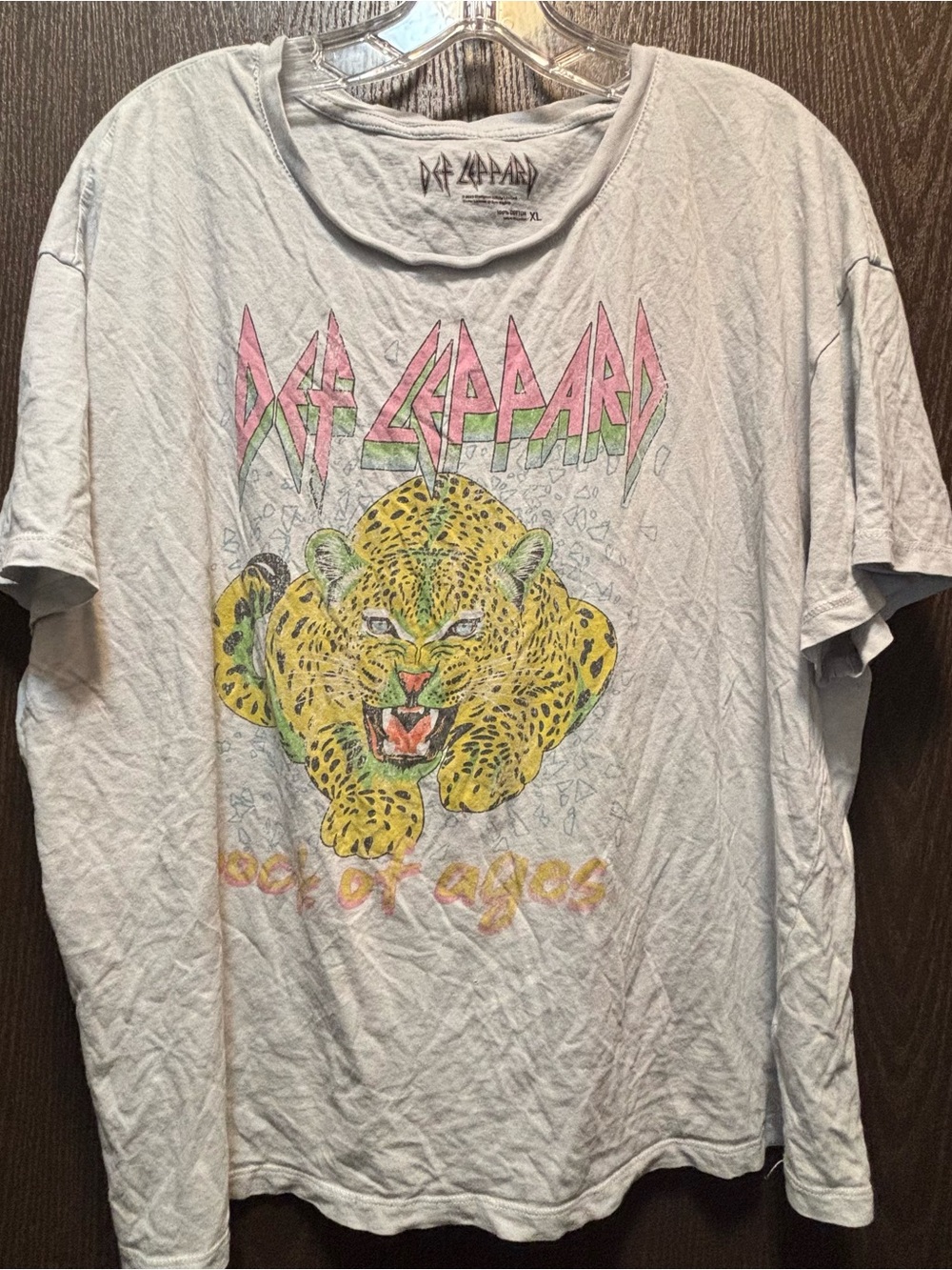 Off White Graphic Band T-Shirt - Leopard Design